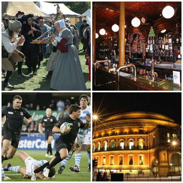 A comemoração do jogo de rugby é feita no Pub. 