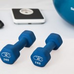 Apetrechos utilizados para o exercício em casa.